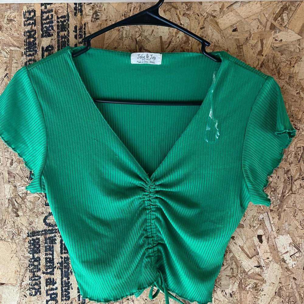 Green Ruched Women's Top